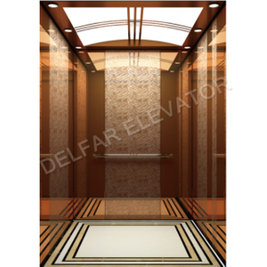 Rose-gold mirror st.st. cabin passenger elevator with cheap price