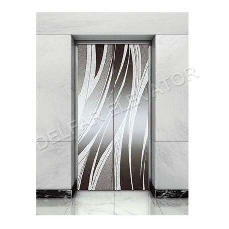 Beautiful decoration mirror etched st.st. customized landing door-D20523