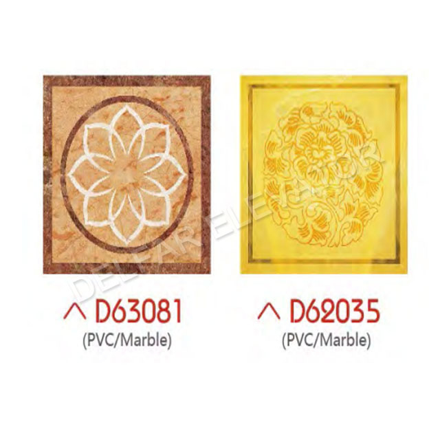 Ti-gold mirror etched st.st.cabin passenger elevator