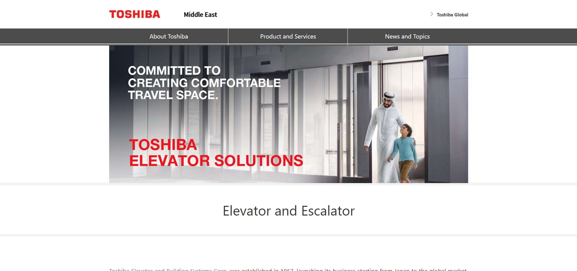 Toshiba Elevator Middle East - elevator companies in riyadh - Delfar