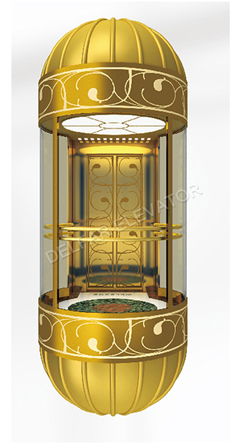Luxurious Safety Semi-circular Capsule Lift