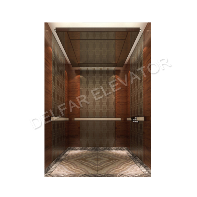 Luxury Marble Floor Decoration 630KG Capacity Passenger Elevator