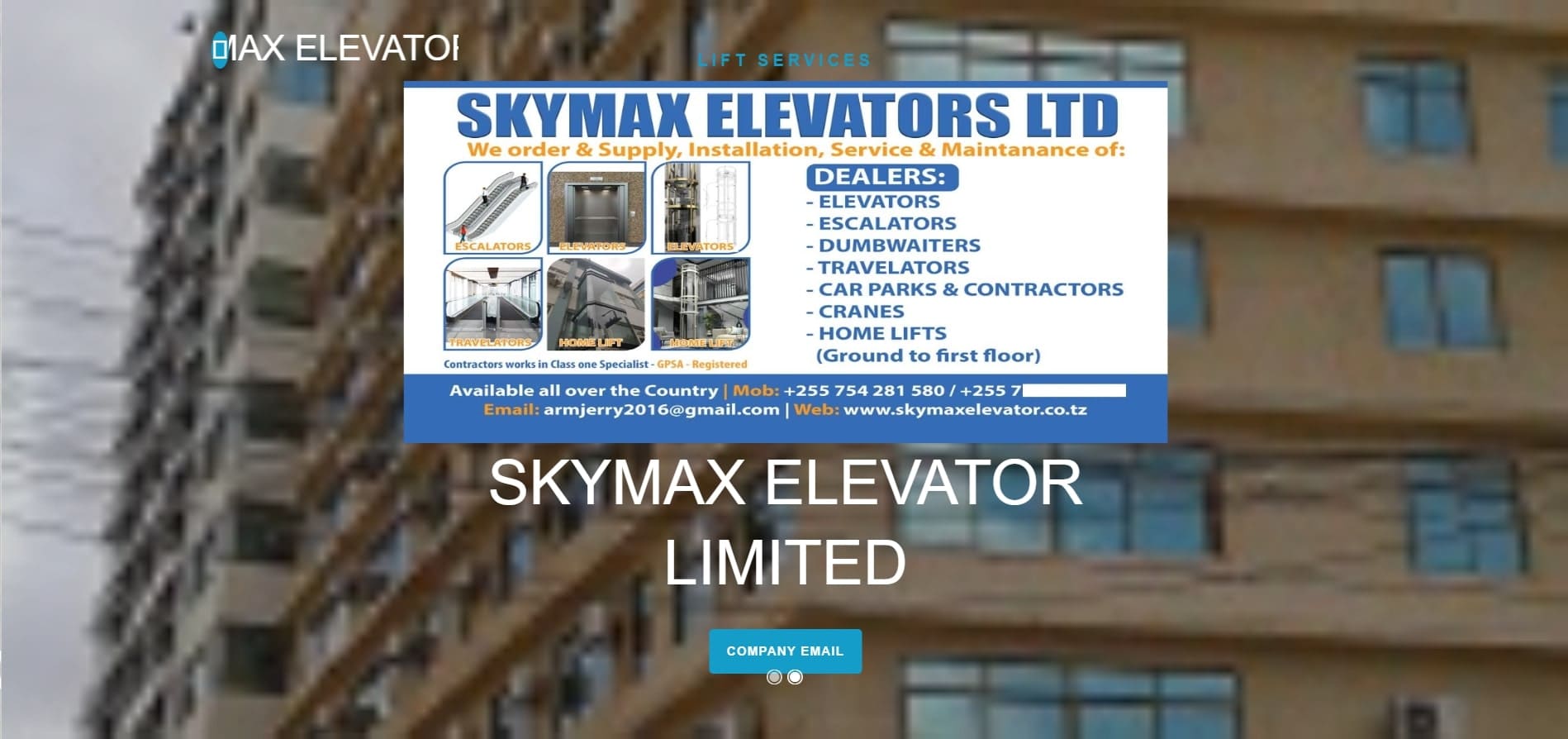 SKYMAX ELEVATOR LIMITED - elevator companies in tanzania - Delfar