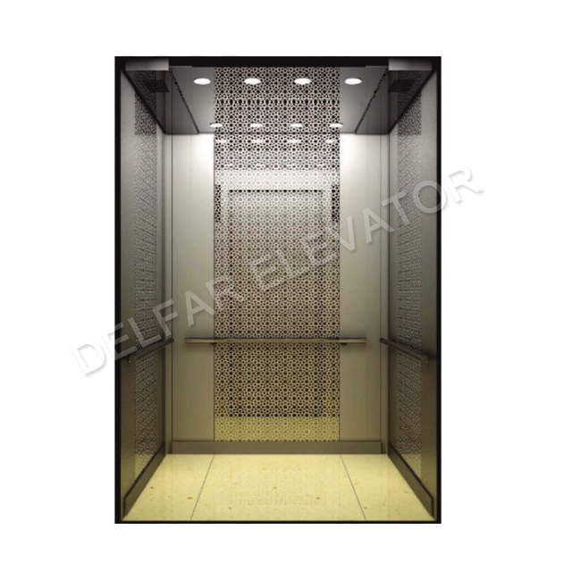 800KG Capacity Mirror Decoration Passenger Elevator