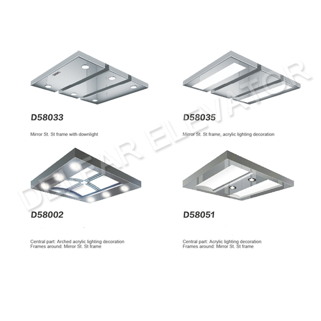 Wood Frame Mirror Etched Passenger Elevator