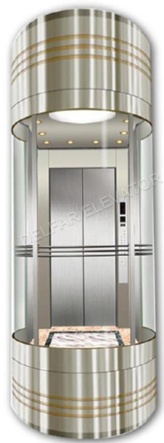 Semi-round Glass Observation Elevator Cabin