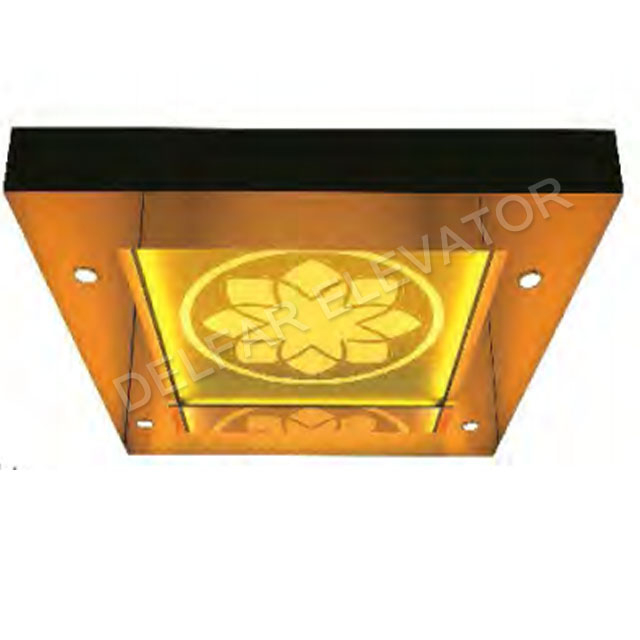 Ti-gold mirror etched st.st.cabin passenger elevator