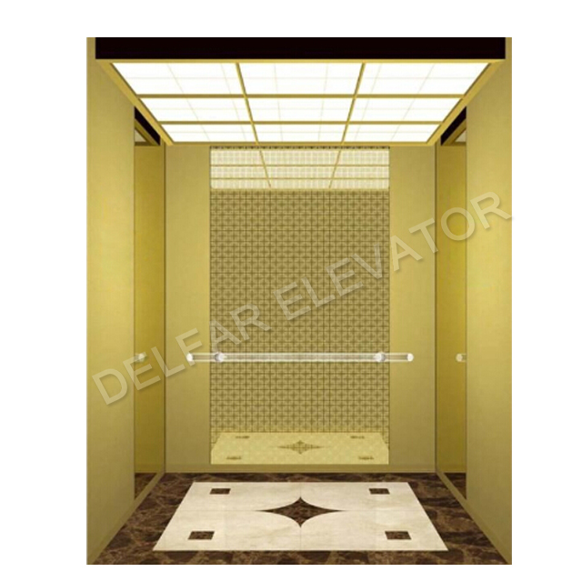 Ti-gold decoration square type passenger elevator