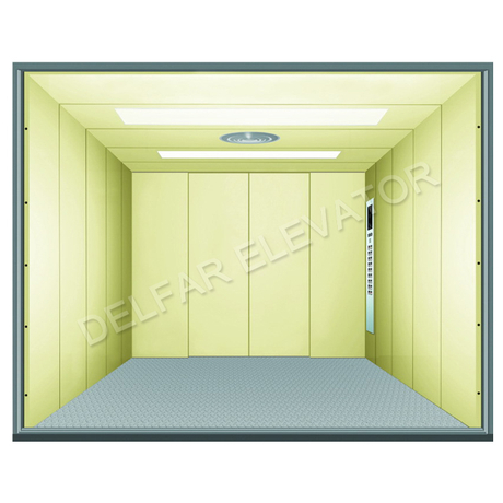 Painted steel freight elevator