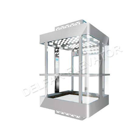 DELFAR Hairline stainless steel sightseeing elevator
