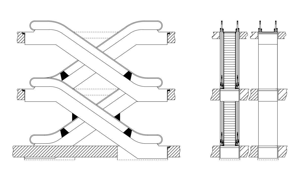 Multiple Parallel or Crisscross - escalator cost - Delfar